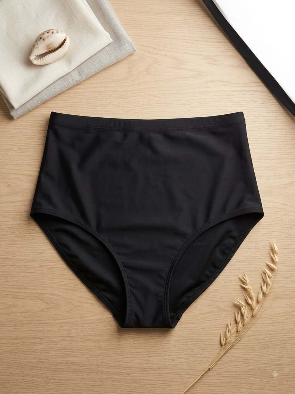 Plus Size 2X 18-20 Bloomchic Black High Waisted Bikini Bottom Swimwear Swim